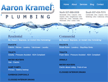 Tablet Screenshot of aaronkramerplumbing.com